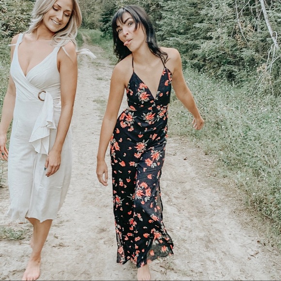 Floral high slit jumpsuit - Picture 2 of 2